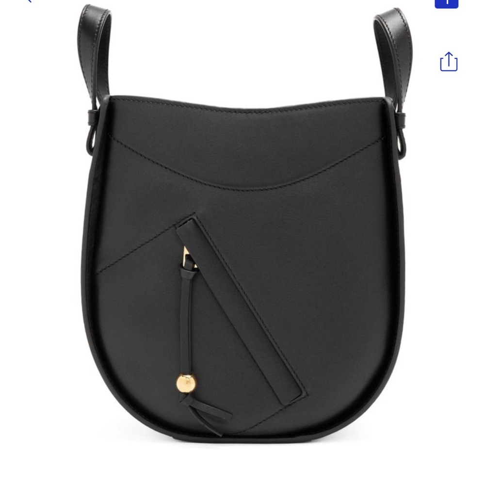 Loewe Hammock Black Crossbody Bag with Gold Accent